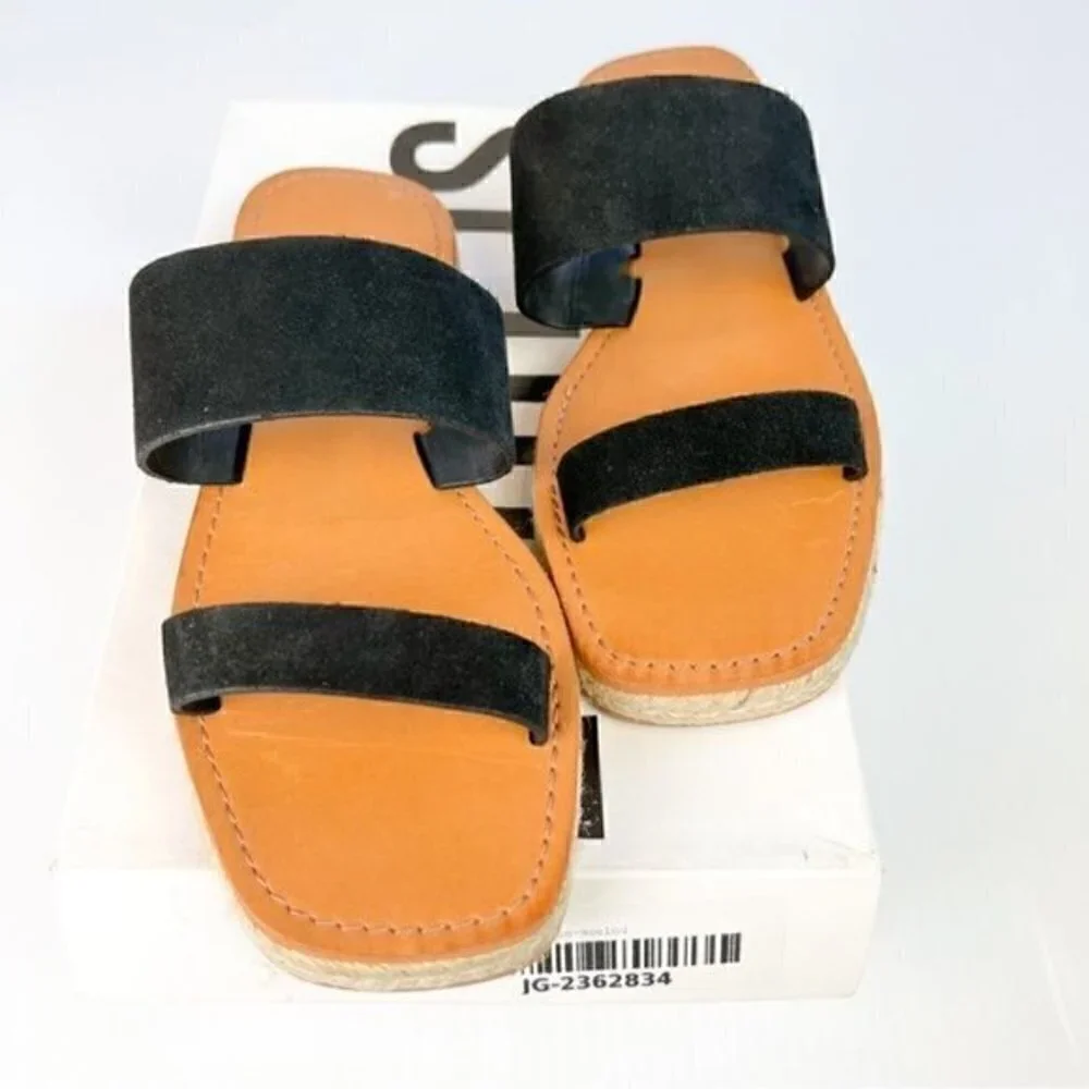 Schutz womens size 7 black Lilyane slide on sandals